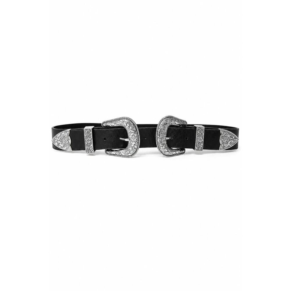 B-Low The Belt Double Buckle Leather Western Belt Silver Hardware Ranch Festival